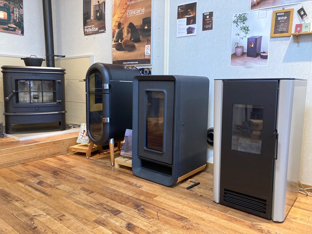 富山　サンコー　ペレットストーブ　展示場　ショールーム　山本製作所　シモタニ　禅　ＯＵ　ほのか　メイ　Ｍａｙ　燃焼可能